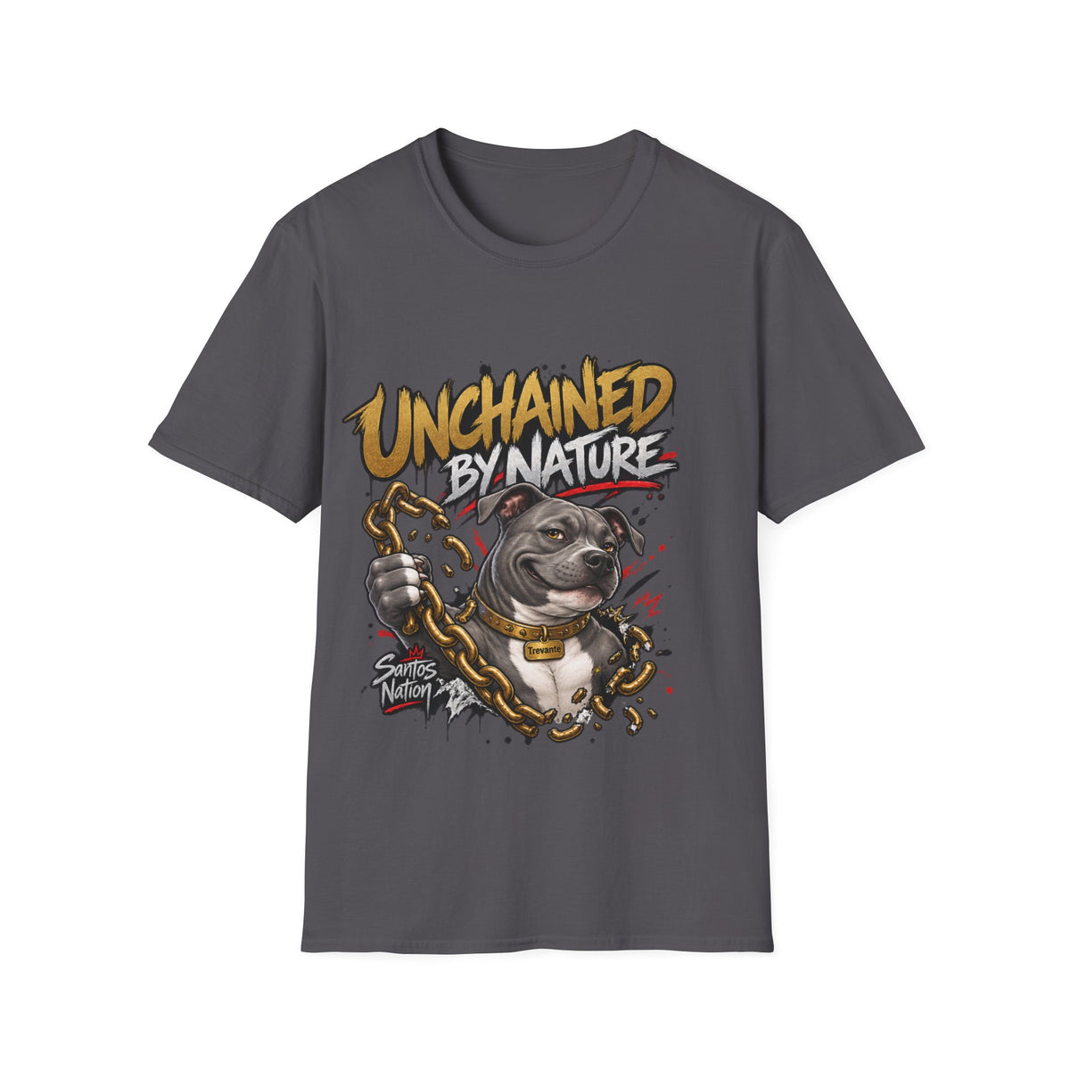 Unchained By Nature Pit Bull Tee — "Rules Were Suggestions" Graphic Shirt