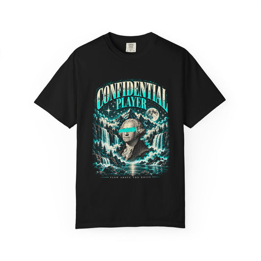 Confidential Player — Teal Flow Above the Noise 1717 T-Shirt