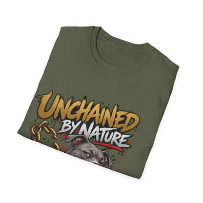 Unchained By Nature Pit Bull Tee — "Rules Were Suggestions" Graphic Shirt