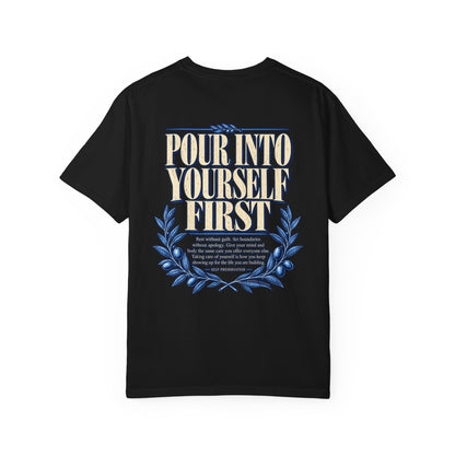 Self Preservation — Blue Pour Into Yourself First 1717 T-Shirt