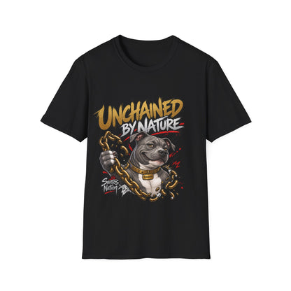 Unchained By Nature Pit Bull Tee — "Rules Were Suggestions" Graphic Shirt