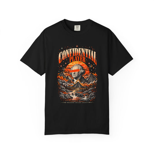 Confidential Player — Orange Pressure Builds Legacy 1717 T-Shirt
