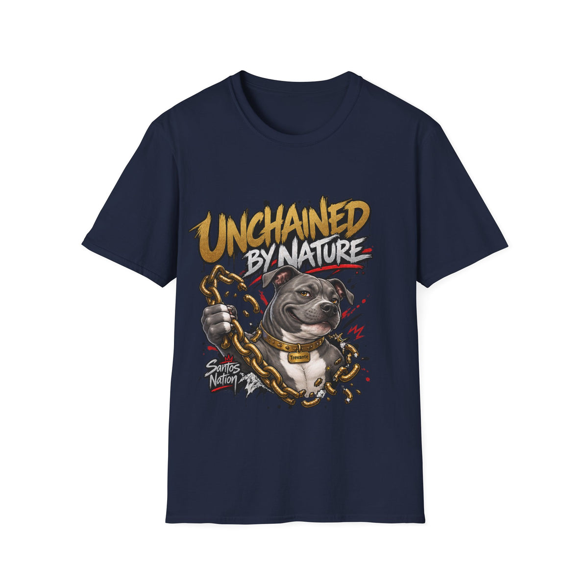 Unchained By Nature Pit Bull Tee — "Rules Were Suggestions" Graphic Shirt